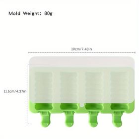 Ice Cream Silicone Mold Diy Gourd Homemade Popsicle Ice Cream Christmas Chocolate Ice Cream Mold (Color: Green)