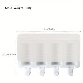 Ice Cream Silicone Mold Diy Gourd Homemade Popsicle Ice Cream Christmas Chocolate Ice Cream Mold (Color: White)